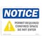 Signmission OSHA Permit Required Confined With Symbol, 24in X 18in Rigid Plastic, OS-NS-P-1824-L-16334 OS-NS-P-1824-L-16334 - alternate 1